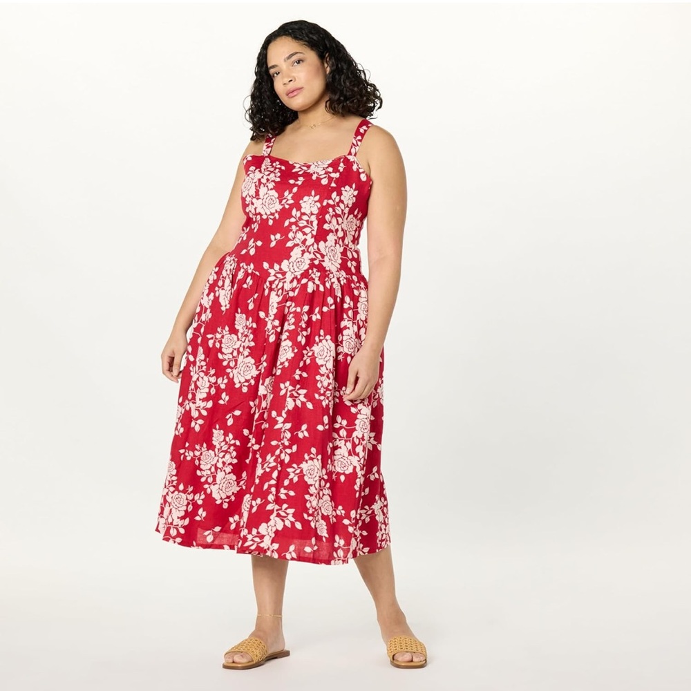 The Drop Women's Balu Feminine Shaped Waist Midi Dress